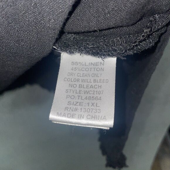 Umgee 1XL Boho Linen Blend Fringe Trim Blouse Top Everyday Minimalist Casual - Picture 6 of 10